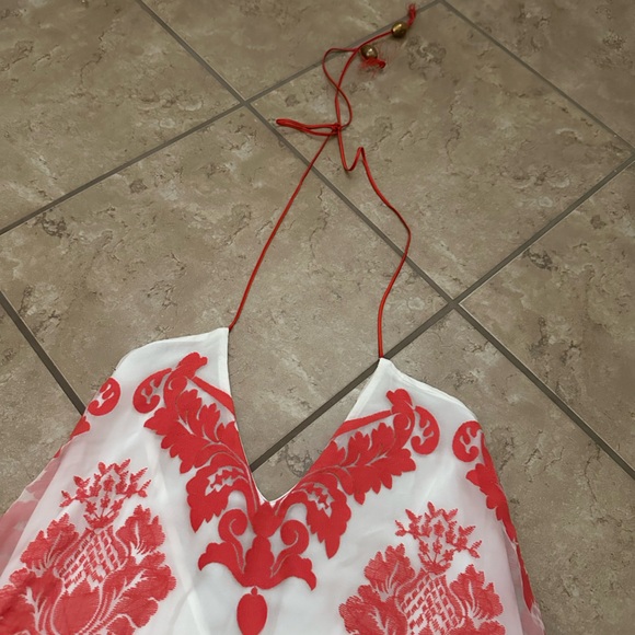 BACKLESS HALTER EMBROIDERED MAXI DRESS - Picture 4 of 6